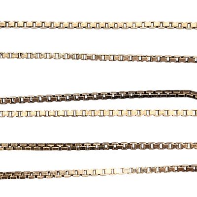 Sterling Gold Overlay Box Chain Necklace 2.46g “620 AR”, Italy
