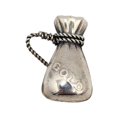 Sterling Money Bag Charm with ‘Gold’ Inscription 1.89g