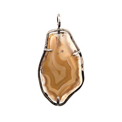 Sterling Agate Slice Pendant 5g