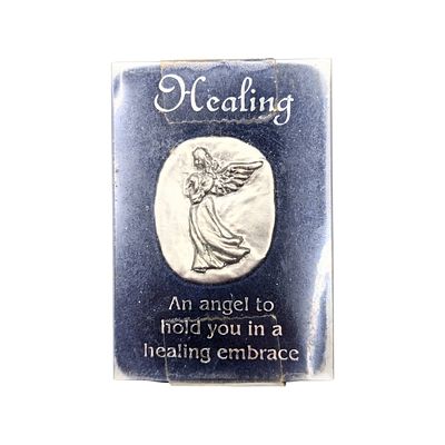 Sterling Healing Engraved Angel Pocket Token 13.42g An angel to hold you in a healing embrace.
