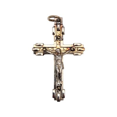 Sterling Crucifix Pendant with Jesus Figure, 2.45g