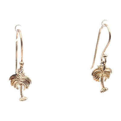 Sterling Palm Tree Dangle Earrings 1.97g