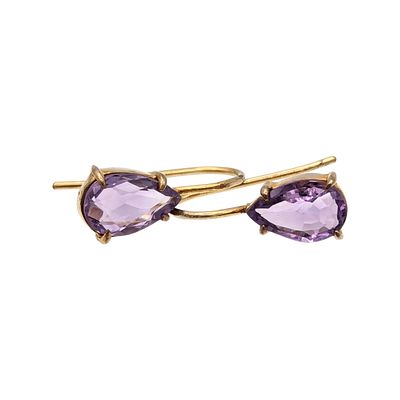 Sterling Purple Amethyst Gem Earrings 1.36g