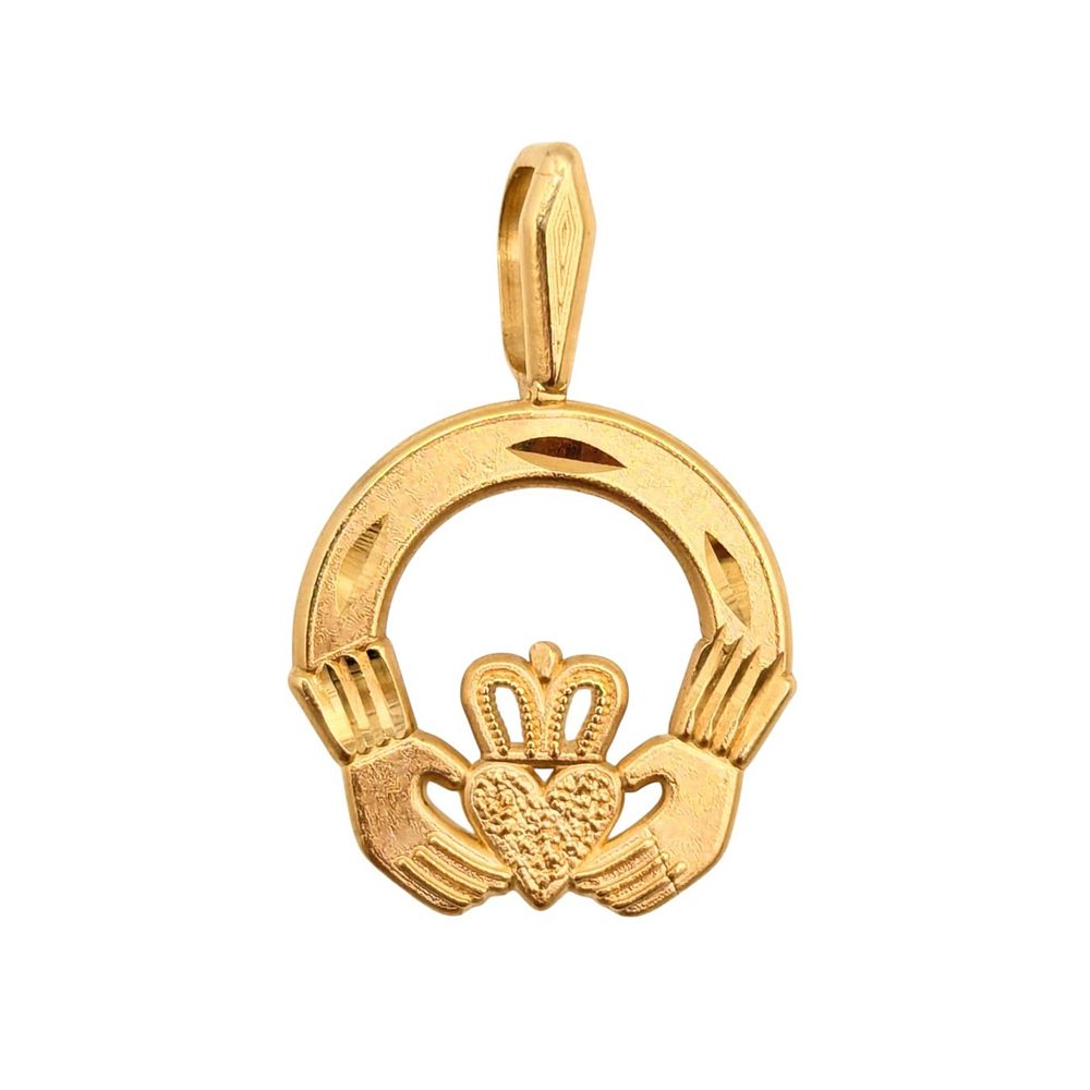 Lot 386: 14k Gold Claddagh Pendant .76g