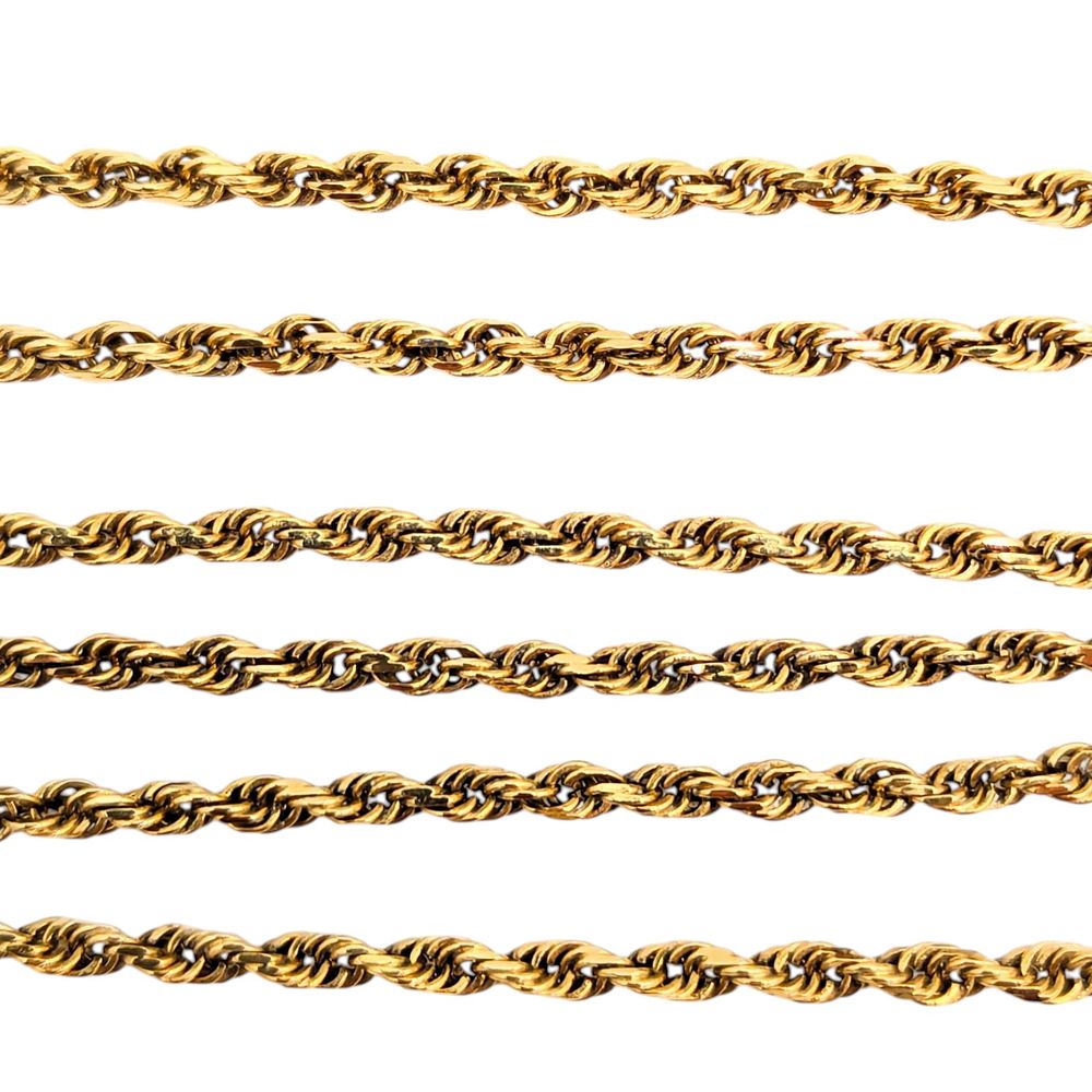 Lot 417: 14K Gold Rope Chain Necklace Weighing 7.56 G