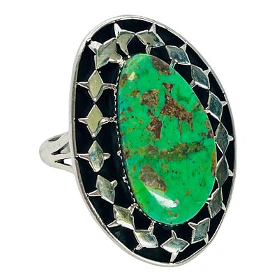 Daniel Benally Navajo Sterling Sonoran Gold Turquoise Ring SZ. 7. Daniel Benally Navajo Sterling 