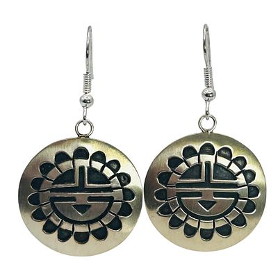 Stanley Gene Navajo Sterling Earrings. Stanley Gene Navajo round surface Sterling Earrings 4.3 grams
