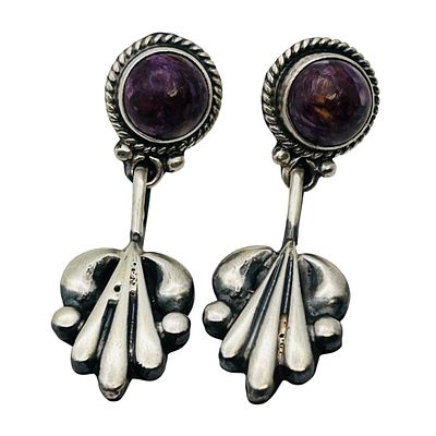 Sharon McCarthy Navajo Sterling Spiny Oyster Earrings. Sharon McCarthy Navajo Sterling Spiny 