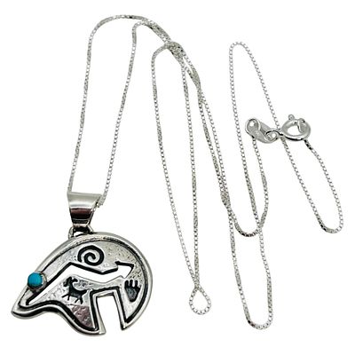 Ervin Hoske Navajo Sterling Kingman Turquoise Necklace. Ervin Hoske Navajo Sterling Kingman 