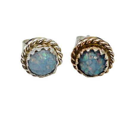 Esther White Navajo Sterling Opal Earring. Esther White Navajo Sterling Opal Stud Earring 1.1 grams