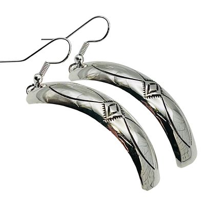 Nova Ashley Navajo Sterling Earring. Nova Ashley Navajo Sterling stamped curved hook back 