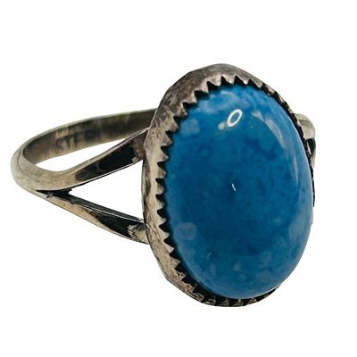 Harris Largo Navajo Sterling Denim Lapis Ring SZ.9. Harris Largo Navajo Sterling Denim Lapis 