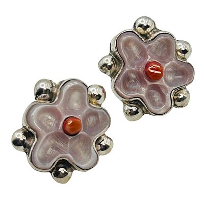 Floria Shebala Zuni Sterling Multi Stone Earrings. Floria Shebala Zuni Sterling Multi Color 