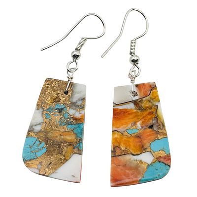 Jameson Pete Sterling Multi Stone Earrings. Jameson Pete Sterling Spiny oyster turquoise Multi 
