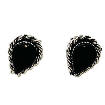 Eachim Leander Native Sterling Black Stone Studs. Eachim Leander Native Sterling black stone 
