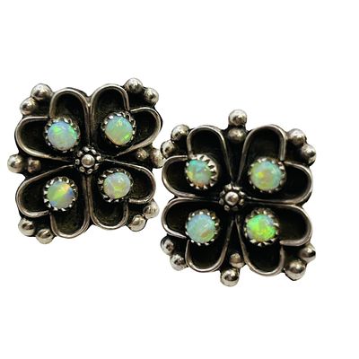Estella Laate Zuni Sterling Opal Flower Studs. Estella Laate Zuni Sterling Opal Flower stud 