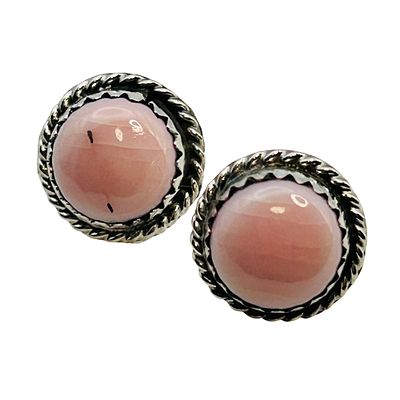 Esther White Navajo Sterling Pink Conch Earring. Esther White Navajo Sterling Pink Conch push 