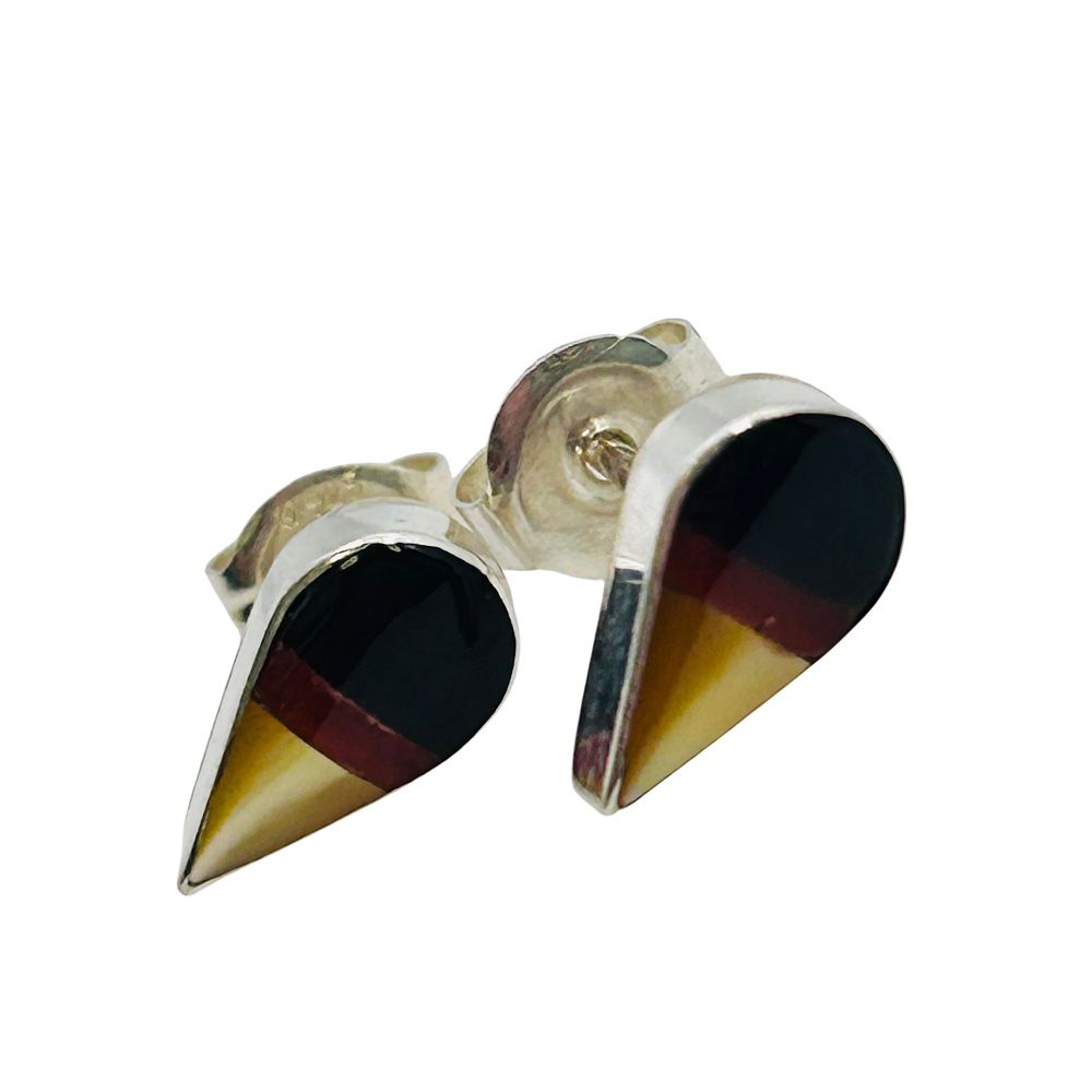 Lot 226: Gayle Calavaza Zuni Sterling Multi Stone Studs