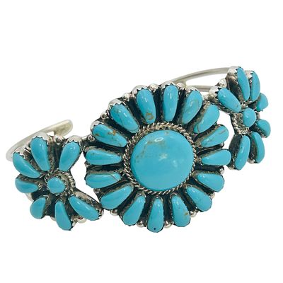 Davin Banally Navajo Sterling Kingman Turquoise Cuff. Davin Banally Navajo Sterling Kingman 