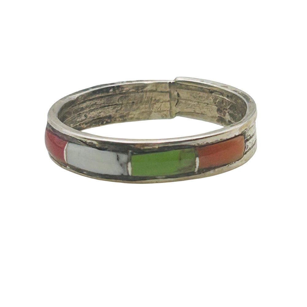 Lot 262: Debbie Livingston Navajo Sterling Multi Stone Ring SZ 8.5