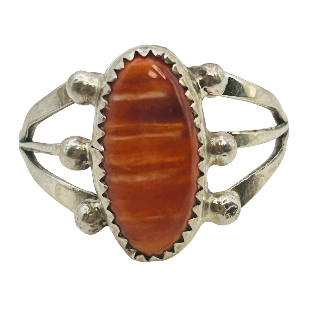 Lot 273: Benjamain Martinez Navajo Sterling Spiny Oyster Ring SZ 8