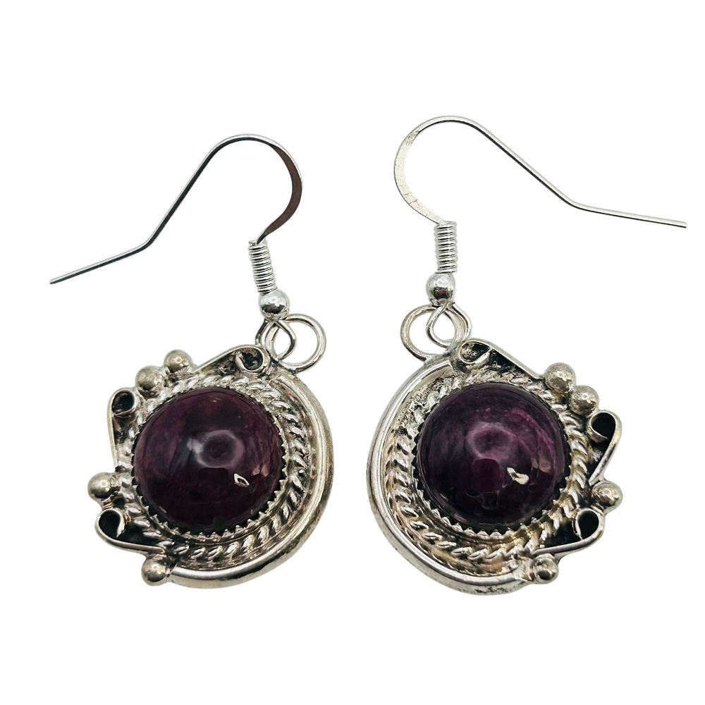 Lot 287: Donovan Nez Navajo Sterling Spiny Oyster Earrings