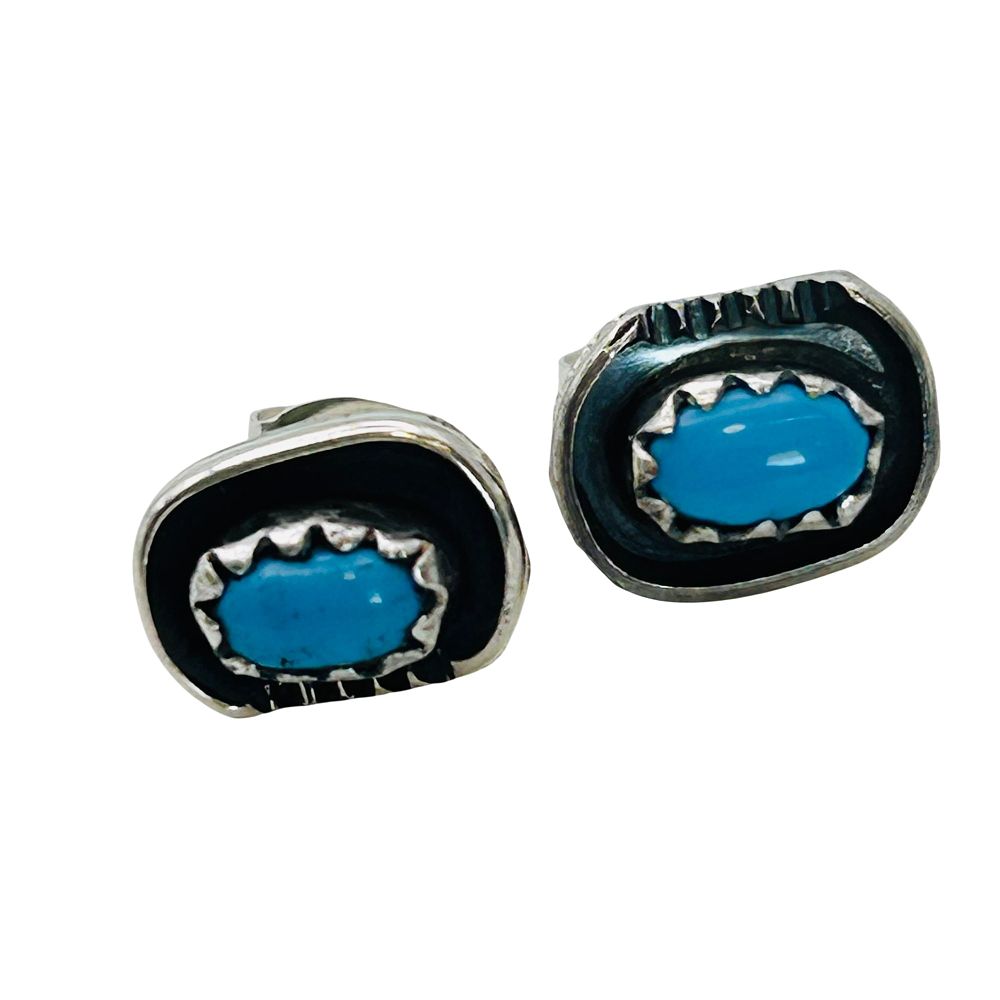 Lot 299: Roselene Joe Native Sterling Tuurquoise Studs