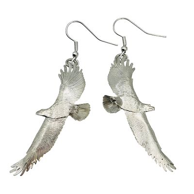 Paul Arviso Navajo Sterling Eagle Earrlings. Paul Arviso Navajo Sterling Eagle Hook back Dangle 