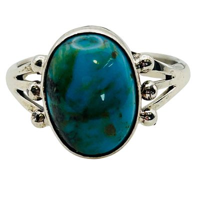 Jerryson Henio Navajo Sterling Kingman Turquoise Ring SZ. 9. Jerryson Henio Navajo Sterling 