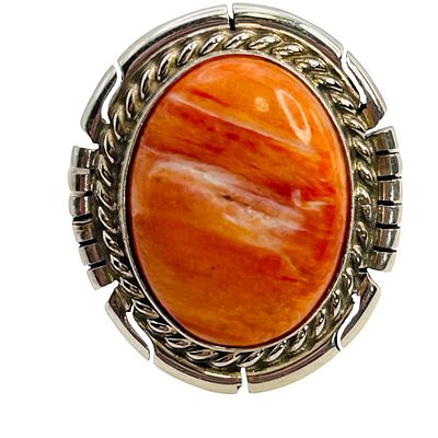 Dave Skeets Navajo Sterling Spiny Oyster Ring SZ. 8.5. Dave Skeets Navajo Sterling Spiny Oyster 