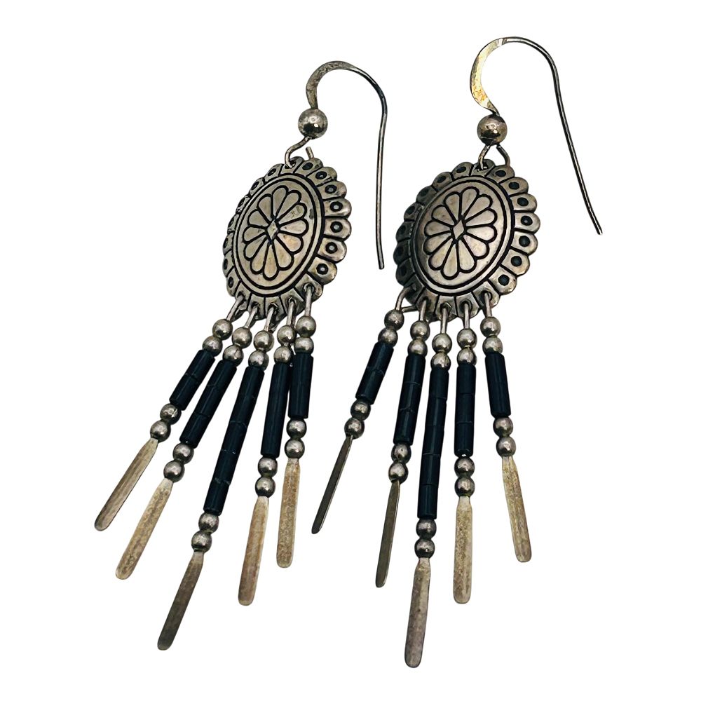 Lot 412: SW Qualc Trading Sterling Stamped Dangle Earrings