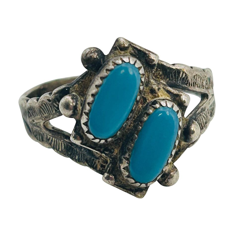 Lot 417: Native Turquoise Sterling Ring Size 5