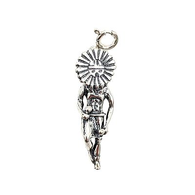 Native Made Sterling Silver Zuni Sun Face Dancer Charm 4.3g
