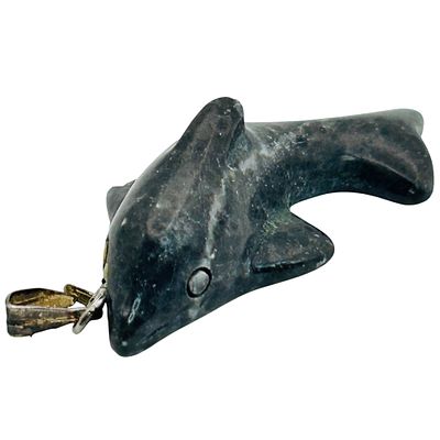 Sterling Moss Agate Dolphin Pendant. Sterling Moss Agate dolphin pendant 3.90g