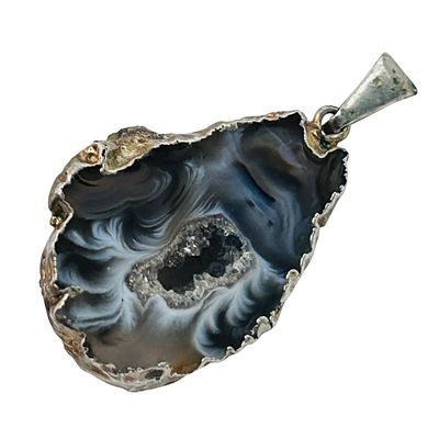 Sterling Agate Raw Cut pendant. AGATE Sterling raw cut pendant. 10.2g