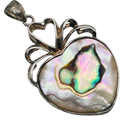 Sterling Abalone Heart Pendant. Sterling Abalone heart pendant. 10.4g