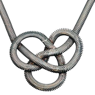 Dyadema Italy Sterling Flat Celtic Knot Snake Chain Necklace. Dyadema Italy Sterling flat Celtic 