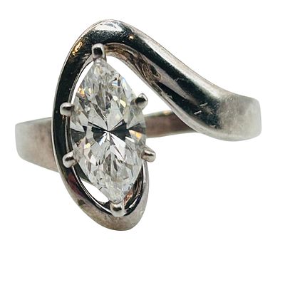 DQ Sterling Cubic Zirconia Marquise Ring Size 10. DQ Sterling cubic Zirconia Marquise ring Size 