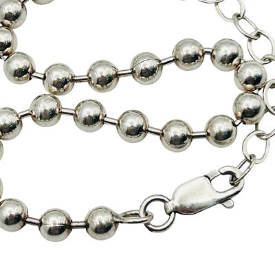 Sterling Adjustable Beaded Chain Bracelet. Sterling adjustable beaded chain bracelet 5.7g