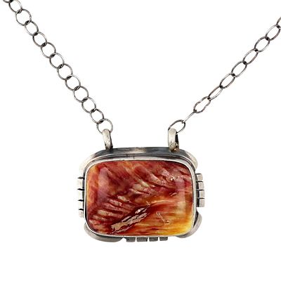 Antoinette Martinez Navajo Sterling Spiny Oyster Necklace 13g