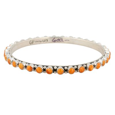 Gaynell Parkhurst Sterling Spiny Oyster Bangle Bracelet 22.6g-Signed GP SRY