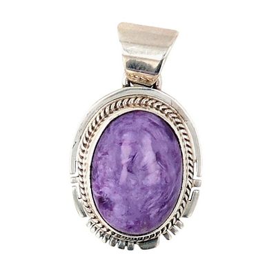Larson Lee Navajo Sterling Charoite Pendant 6.5g