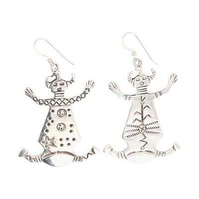 Allison Manuelito Navajo Plain Silver Mother Earth Father Sky Earrings. Allison Manuelito Navajo 