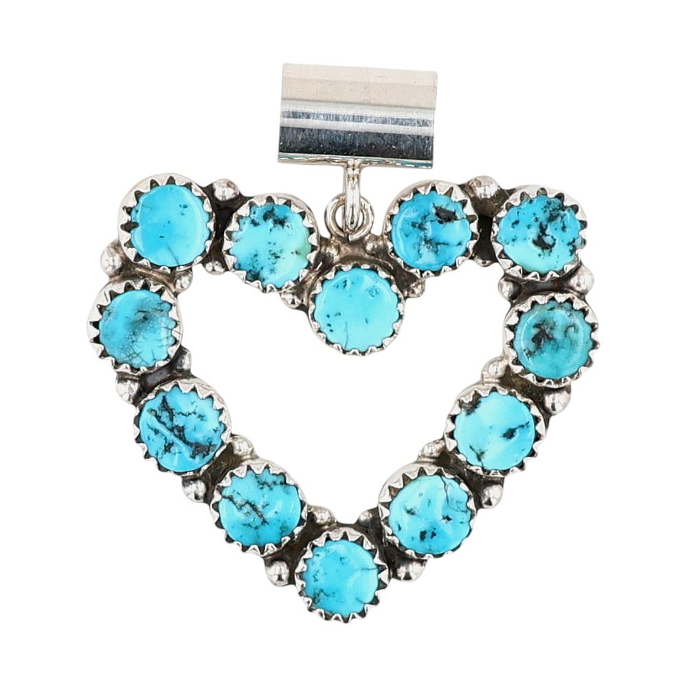 Lot 157: Martin Perry Navajo Sterling Turquoise Heart Pendant