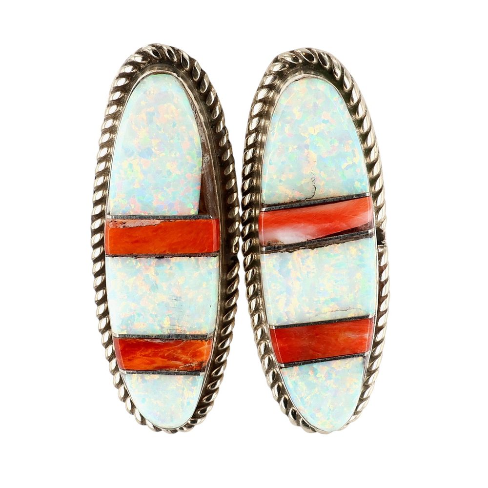 Lot 170: Avery Norton Navajo Sterling Multi-Stone Earrings
