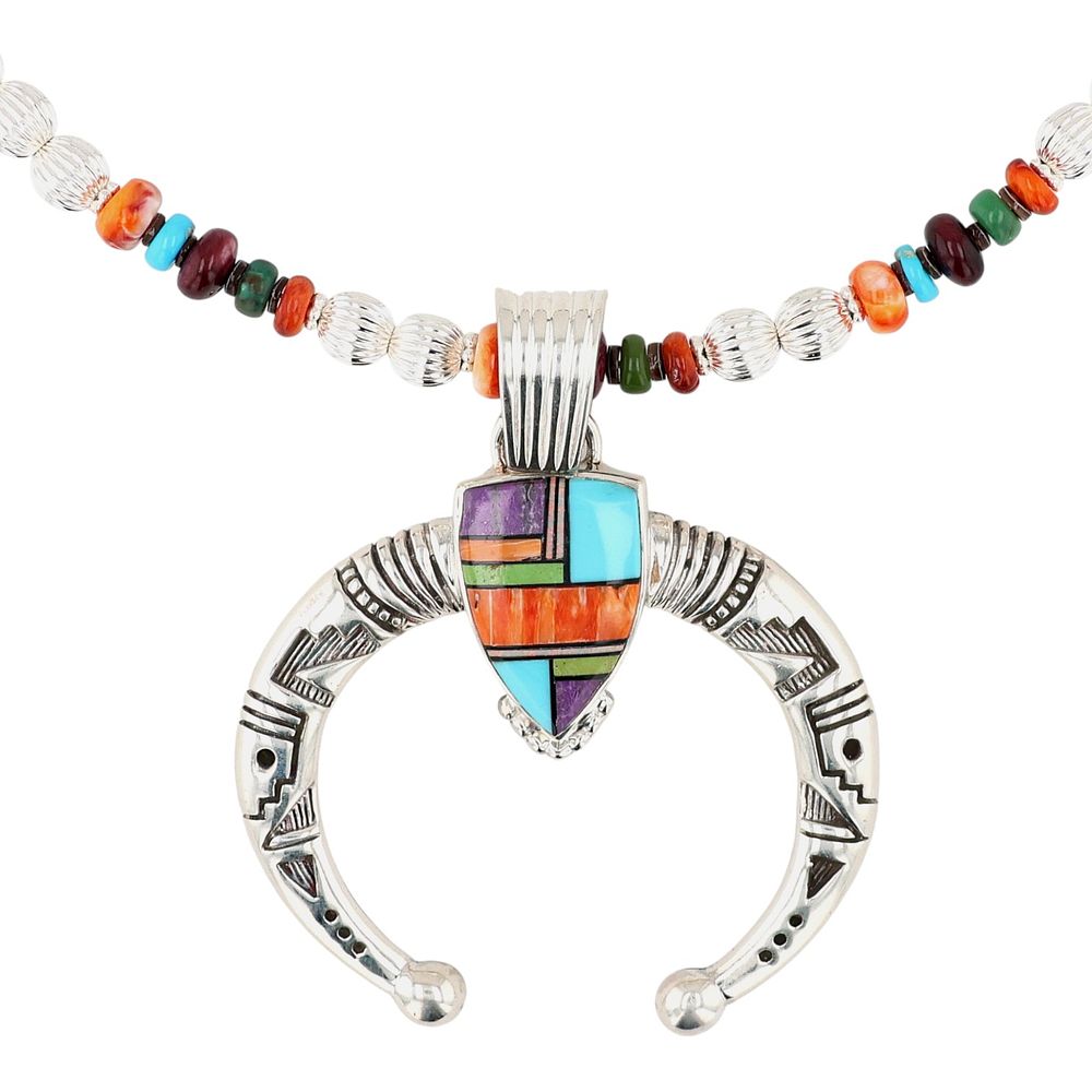 Lot 181: Ben Saunders Navajo Sterling Multi-Stone Necklace