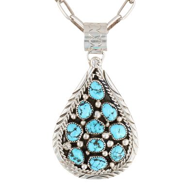 Richardson's Trading Post Darlene Begay Navajo Sterling Turquoise Necklace. Presented in 