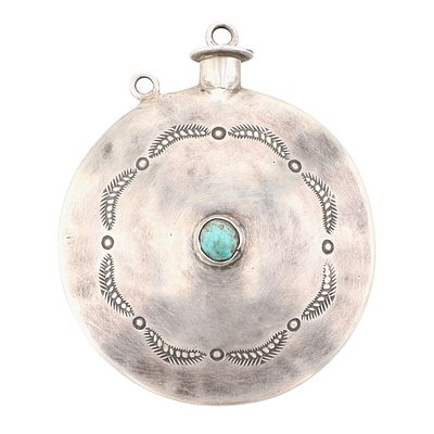 Richardson's Trading Post Vintage Navajo Sterling Turquoise Canteen. Presented in partnership 