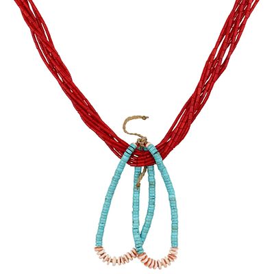 Richardson's Trading Post Santo Domingo Sterling Multi-Stone Heishi Jacla Necklace. Presented in 