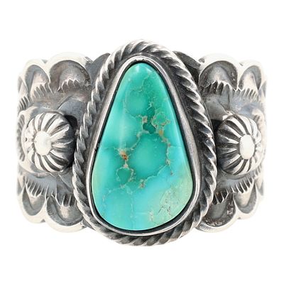 Richardson's Trading Post Benny Ramone Navajo Sterling Turquoise Ring Sz. 9. Presented in 